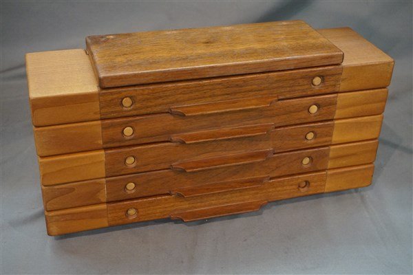 Mid Century Modern Walnut Jewelry Box (1 of 2)