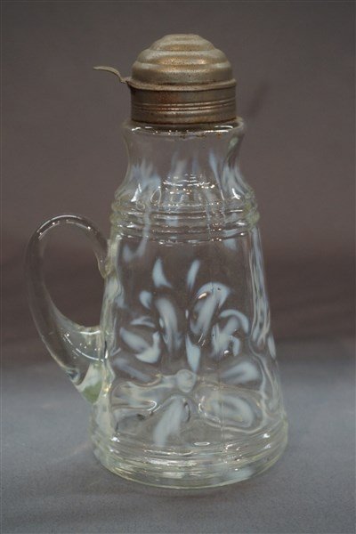 Victorian Clear Opalescent Glass Syrup Pitcher (1 of 4)