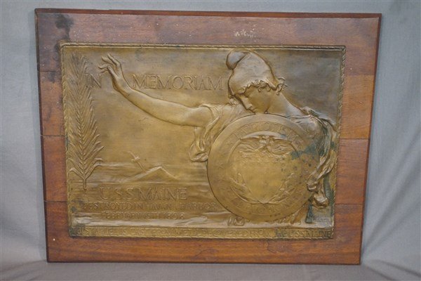 1913 U.S.S. Maine Bronze Memorial Plaque Charles Keck (1 of 6)