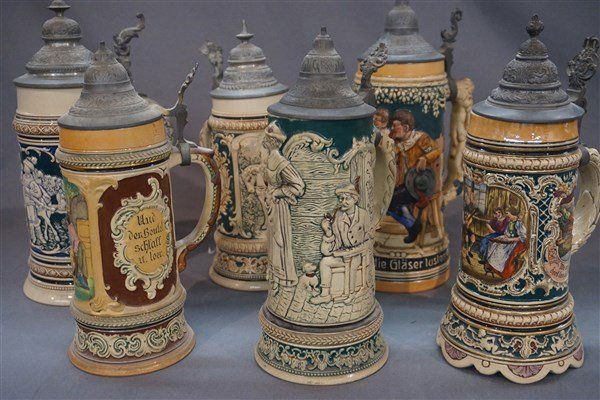 Six (6) German Steins (1 of 2)