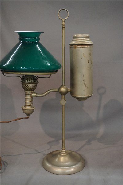 Nickel Plated Manhattan Brass Co. 1879 Student's Lamp (1 of 5)