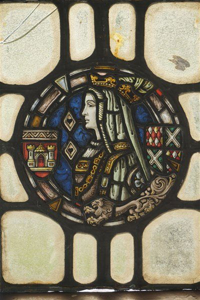 Early French Stained Glass Window Queen/Empress (1 of 8)