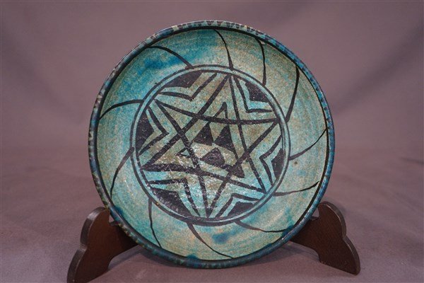 Carl Walters (1883-1955) Faience Dish: Carl Walters (1883-1955) Faience pottery decorated dish.Signed reverse.Created: 1936Dimensions: 6" X 1 1/2" Inv. 14