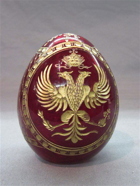 Vintage Russian Ruby Glass Egg (1 of 3)