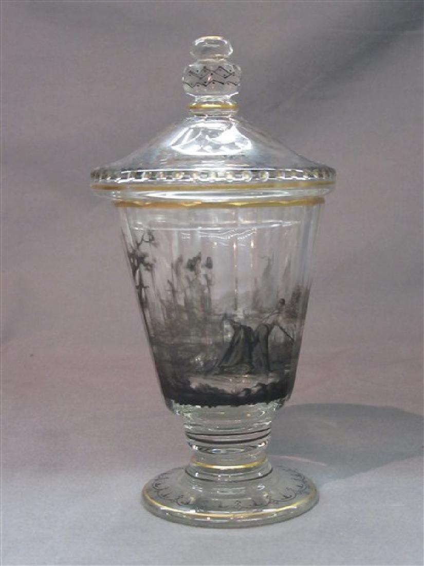 Bohemain Hand Painted Covered Glass Jar (1 of 5)