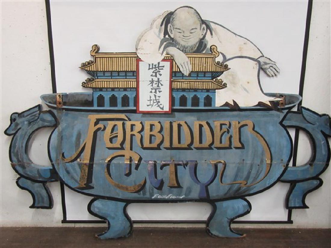 1940's Original NYC Chinatown Sign "Forbidden City" (1 of 8)