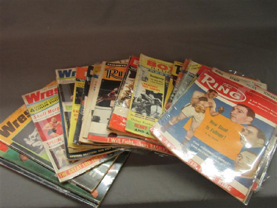 Vintage Wrestling and Boxing Magazines: Twenty-One (21) Wrestling and boxing magazines. 1960's era.
