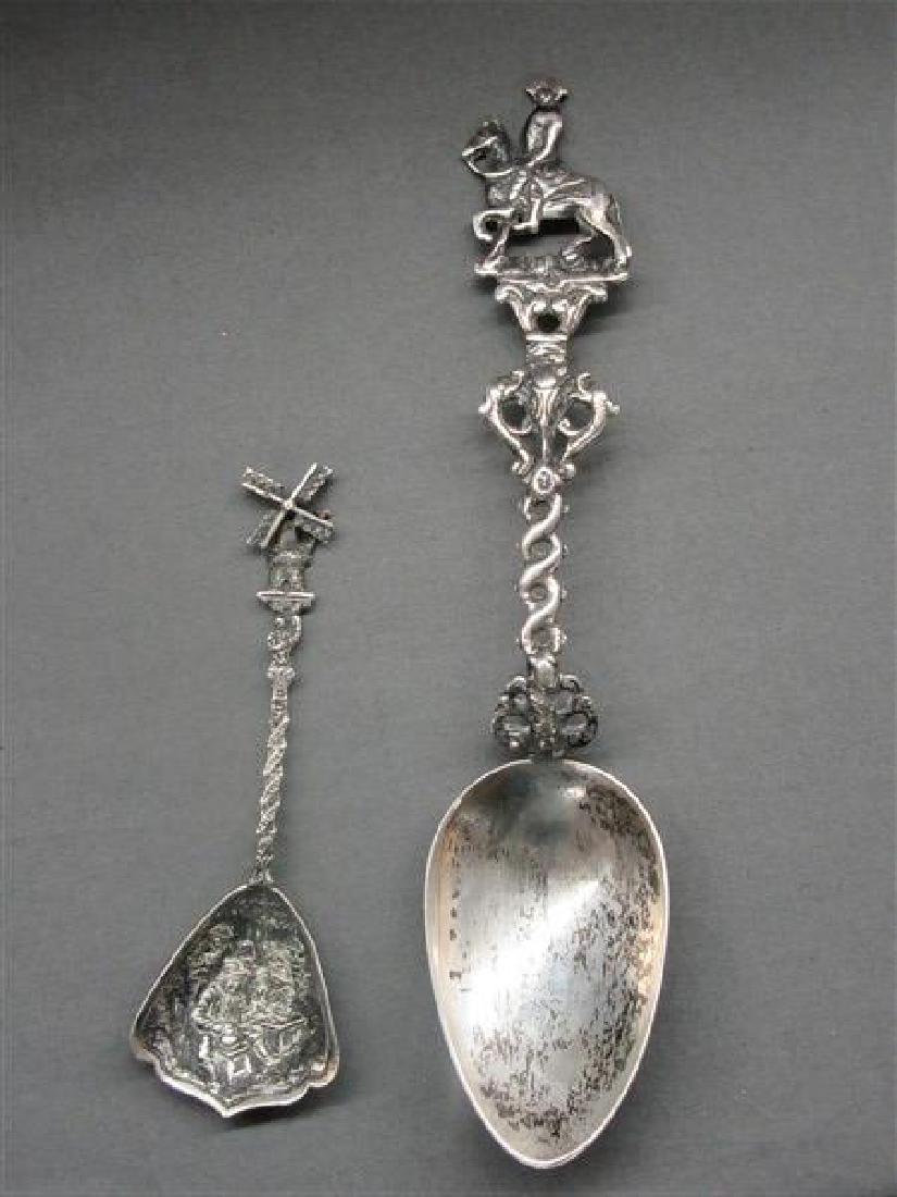 Two (2) Continental  Style Silver Spoons (1 of 4)