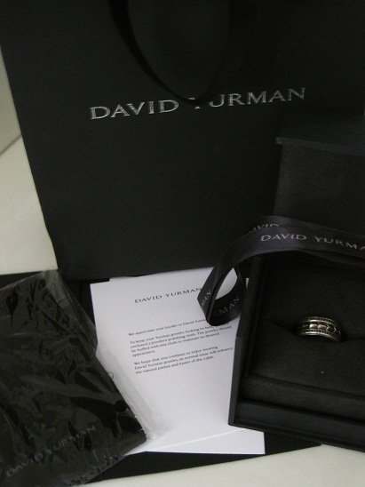 David Yurman Armory Band, Pave Black Diamonds Ring: David Yurman Armory Band Ring, Pave Black Diamonds, in a size 8.5. The Armory collection, inspired by 15th Century Gothic armor, references articles of war to create objects of style and beauty. Inspi