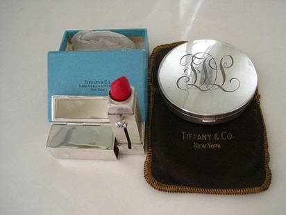 Tiffany & Co Lipstick/Mirror Case and Compact Case: Pre-owned Vintage Tiffany & Co Lipstick/Mirror Case and Compact Case Both have the initials FDL engraved on themBoth come with original packaging. Items are in good condition. Lipstick case measures