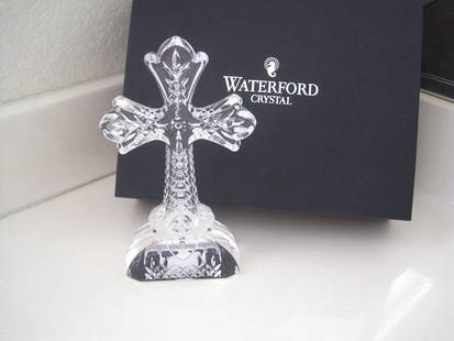 Waterford Crystal Lismore Cross NIB Germany: Waterford Crystal Lismore Cross NIB. Cross stands 7 1/2" tall by 3 3/4" wide at base.