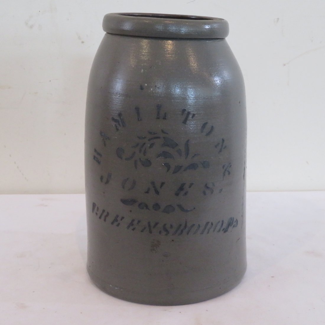 Hamilton & Jones stoneware wax sealer: Hamilton & Jones, Greensboro, Pa stoneware wax sealer, 10" x 6.25"