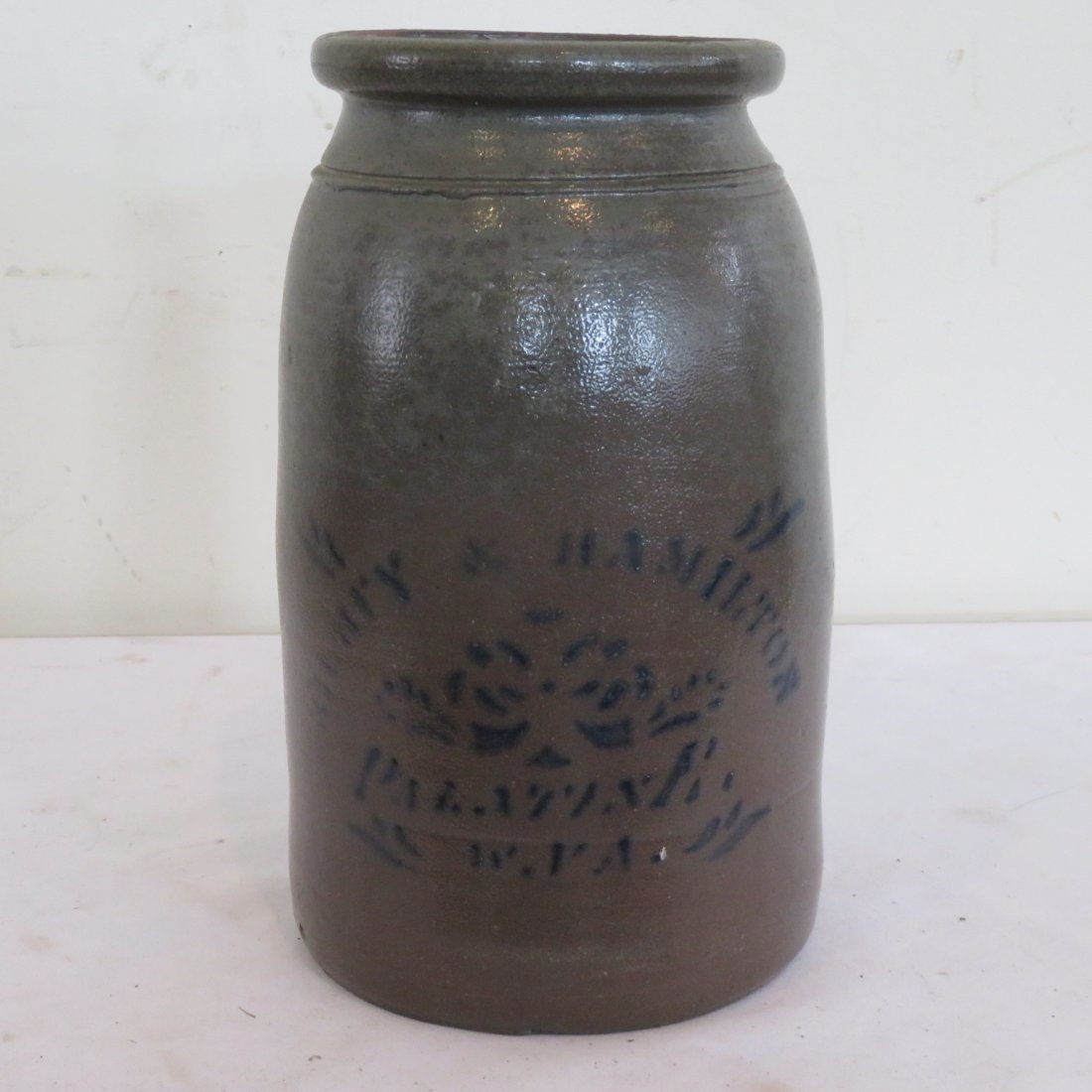 West Virginia stoneware wax sealer: Hilary & Hamilton, Palatine, West Virginia stoneware wax sealer