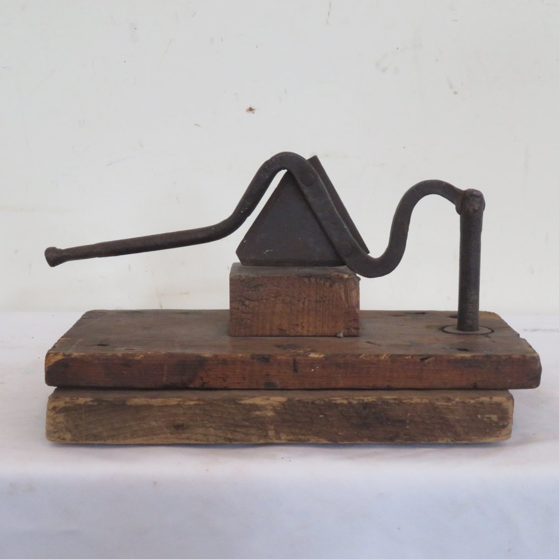 Plug tobacco cutter: Plug tobacco cutter, old natural patina, 7.5" x 12" x 8"