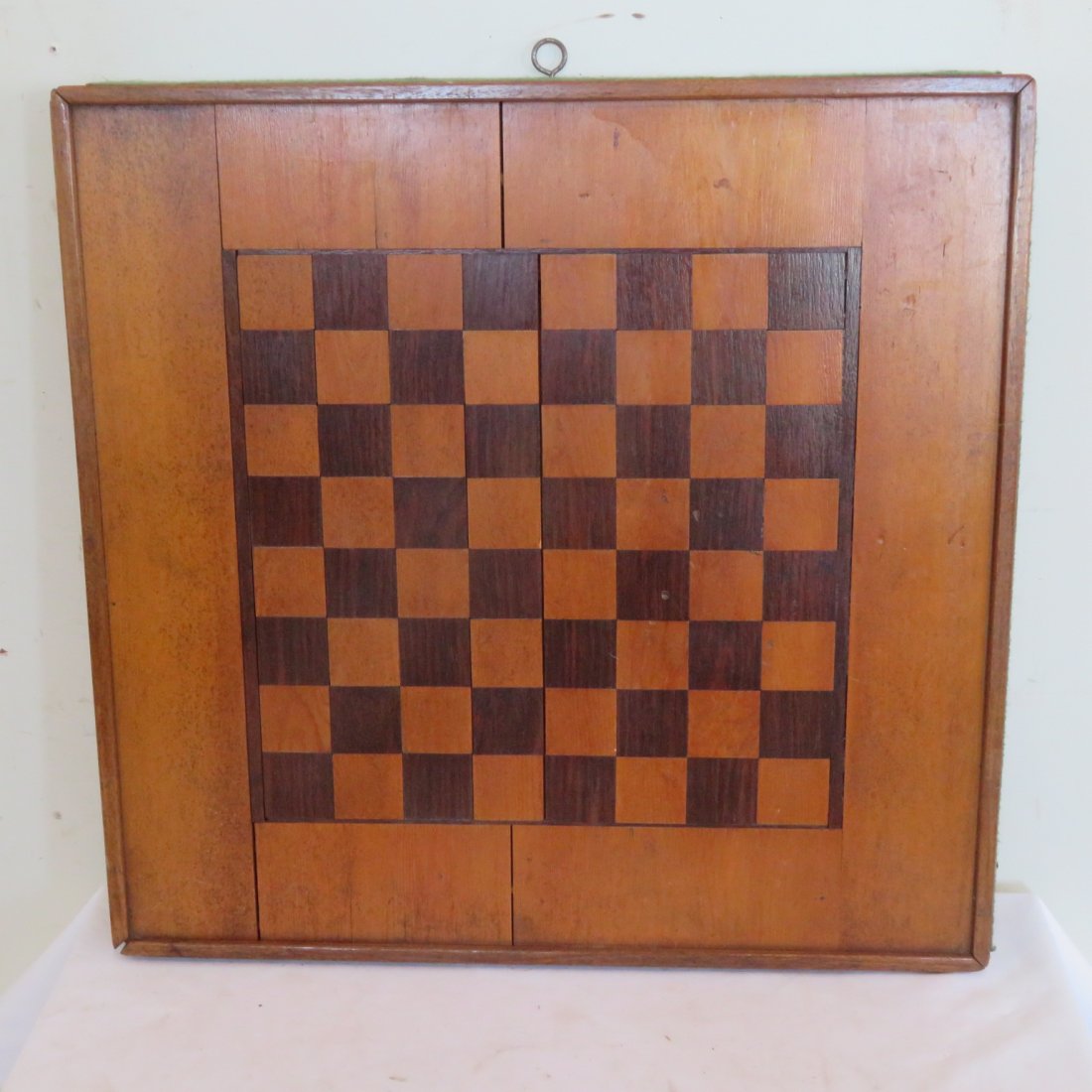 Inlaid large game board, walnut and pine: Inlaid large game board with walnut and pine, 25.25" x 26" x 1.75"