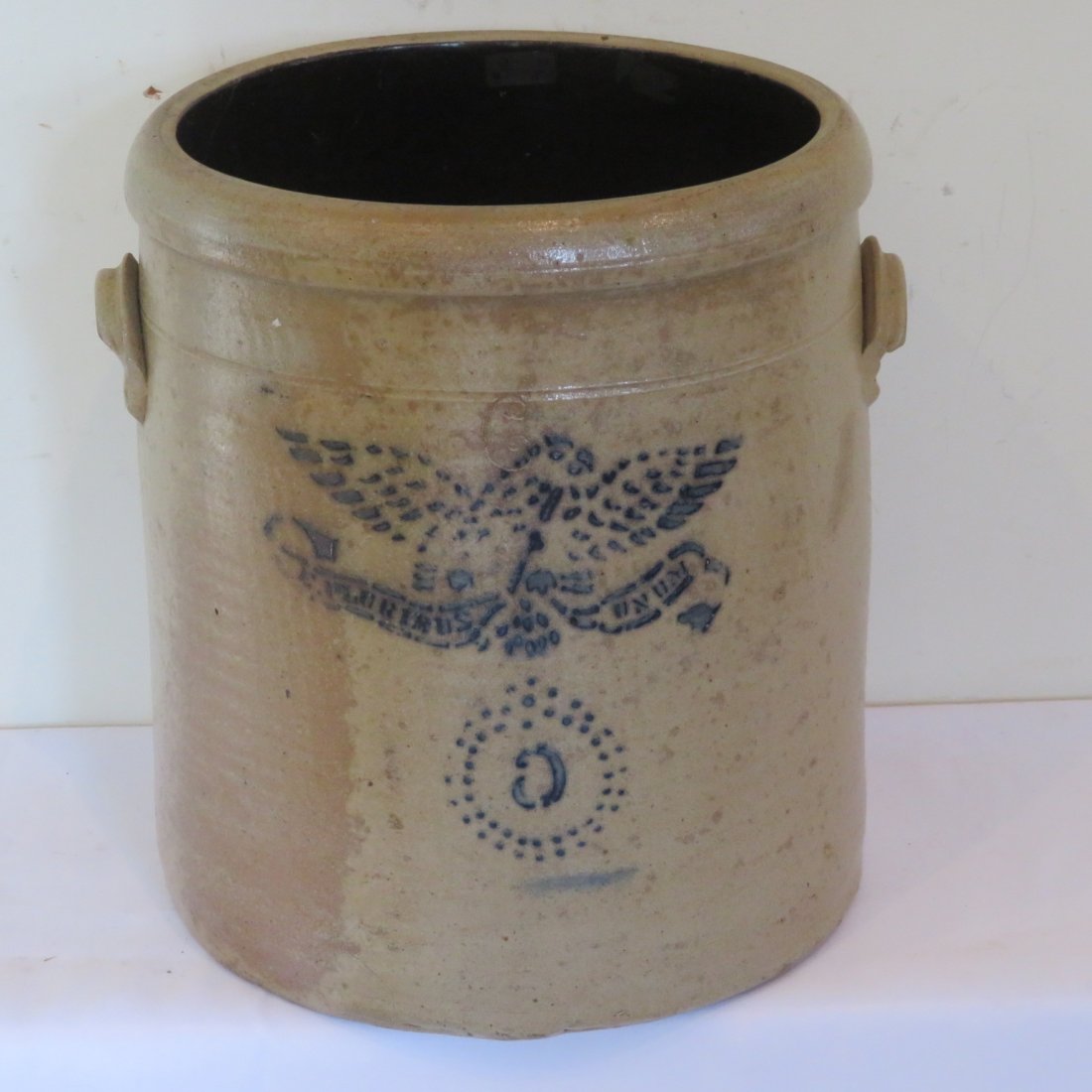 6 gal. stoneware jar with stenciled Eagle (1 of 7)