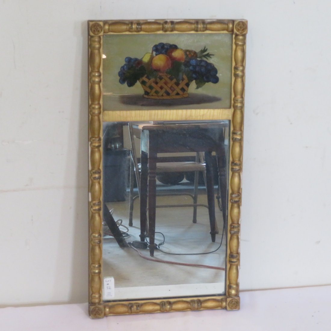 Federal gilded mirror with basket of fruit painting (1 of 7)