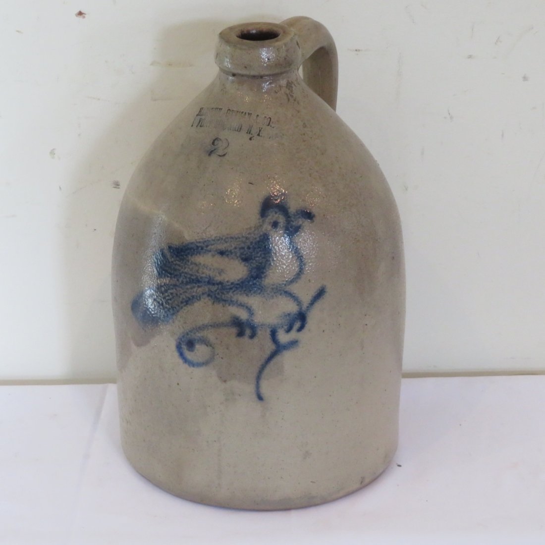 2 gal. stoneware bird jug, Fort Edward, NY (1 of 4)