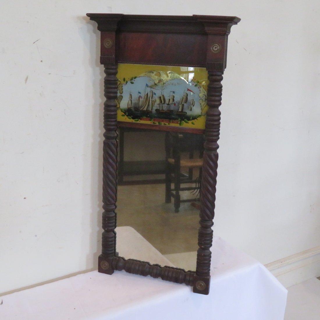 Federal mahogany hall mirror (1 of 5)
