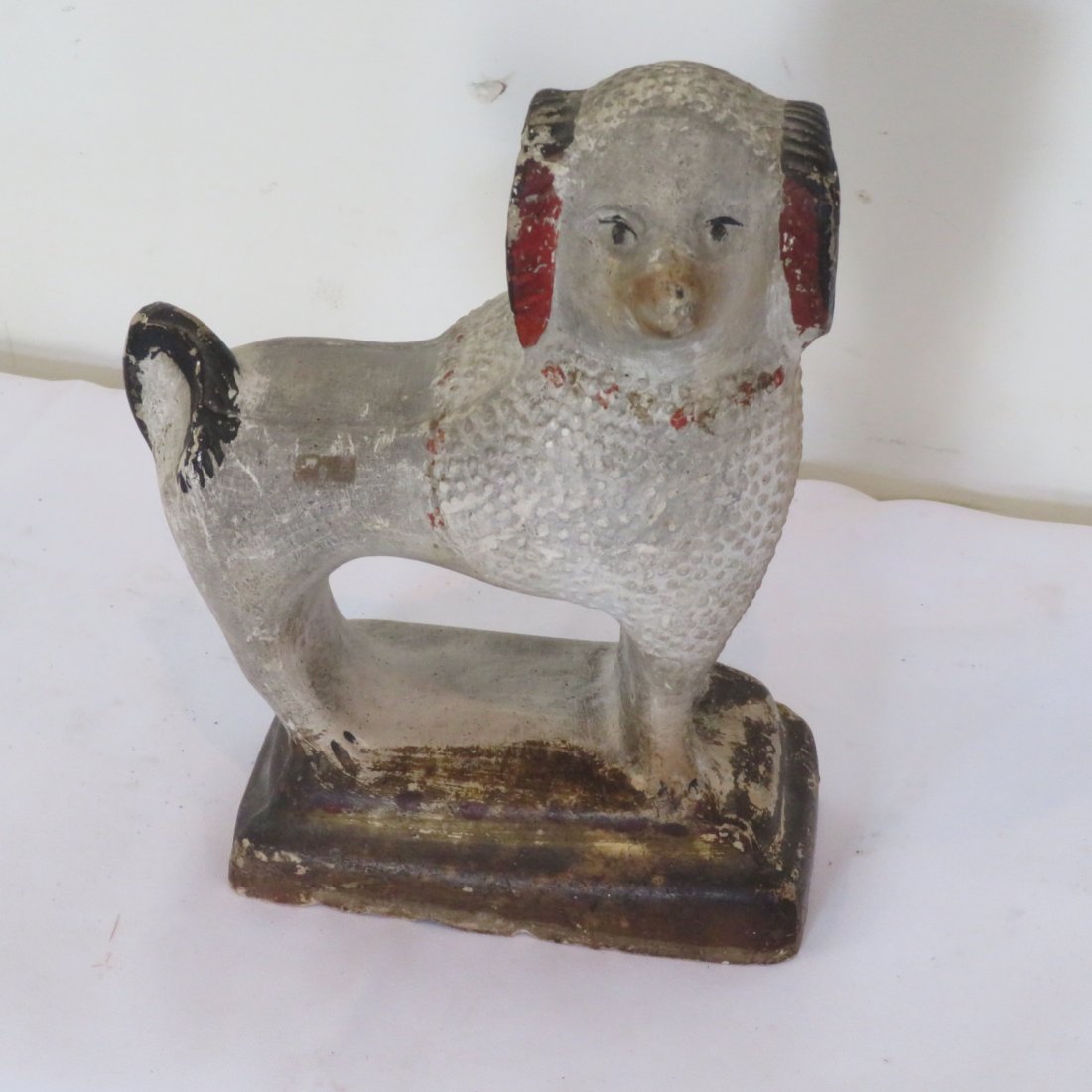 Chalkware spaniel dog dated 1889 (1 of 5)
