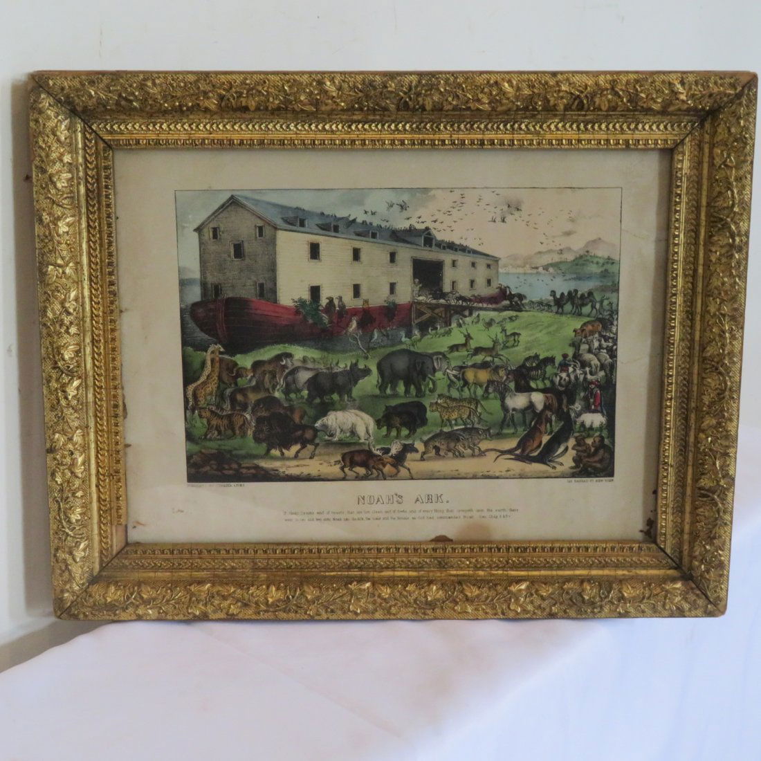 Currier & Ives Noah's Ark small folio print (1 of 7)