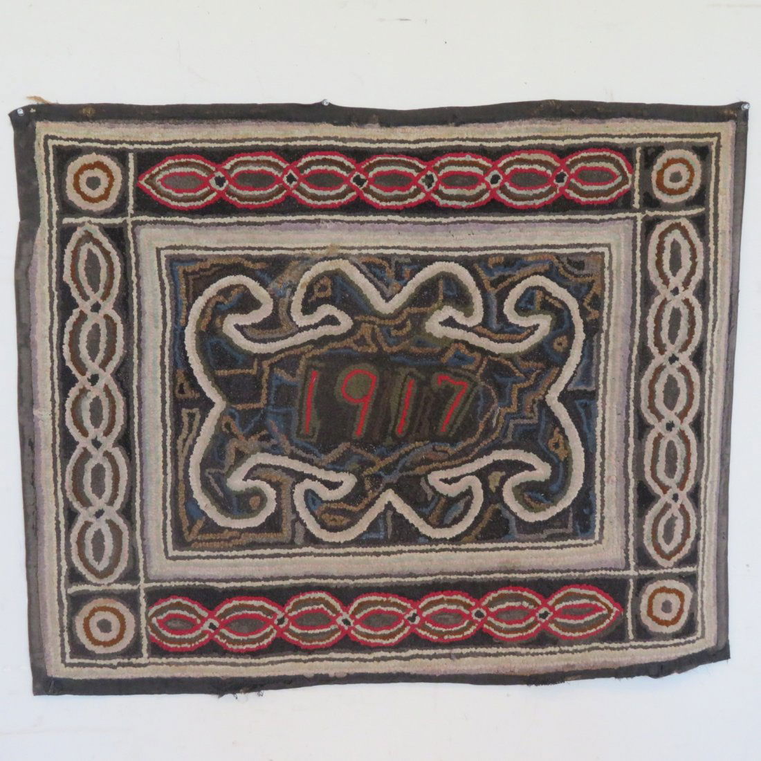 Hooked rug dated 1917 (1 of 6)