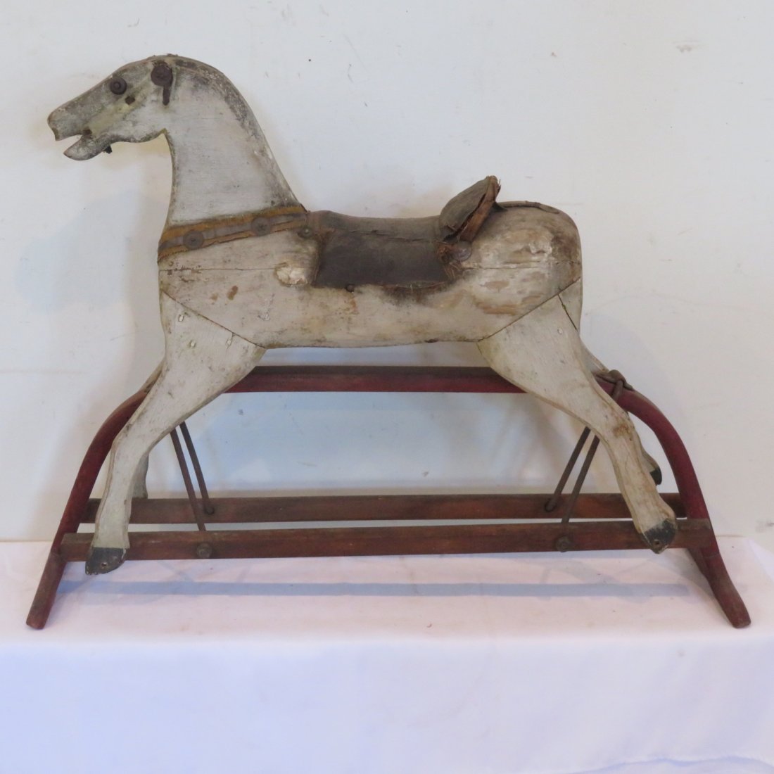 Wood rocking horse on frame (1 of 4)