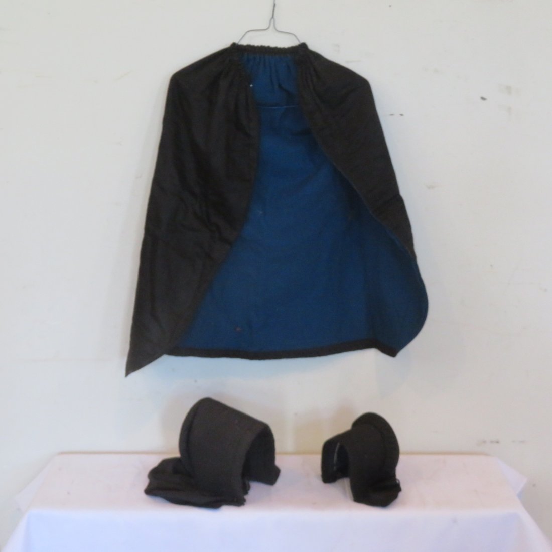 Amish ladies cape, adult & child: Amish ladies cape, adult & child's bonnet, cape is 29"L