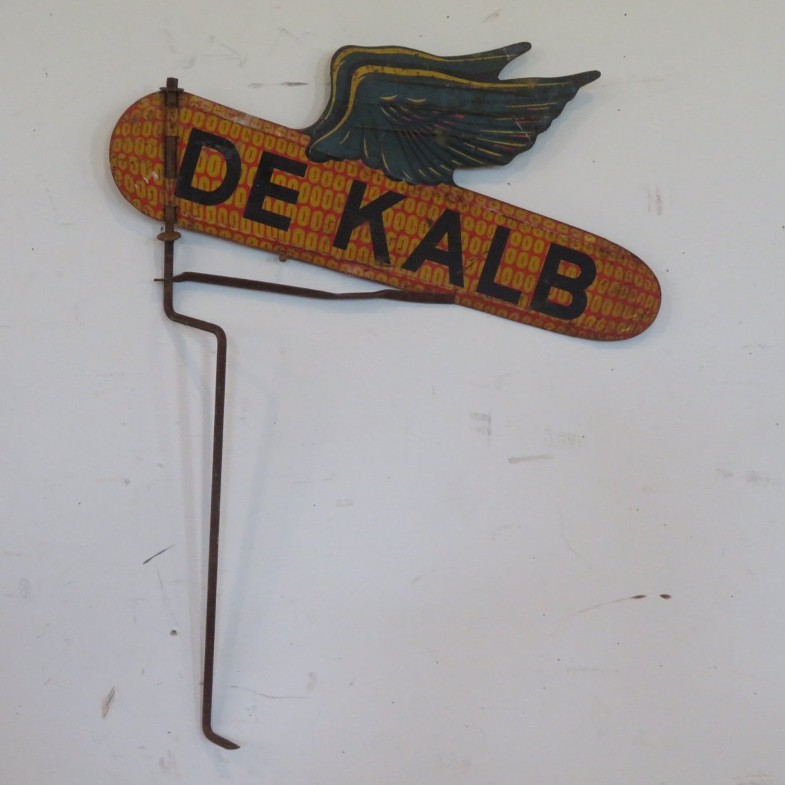 Metal DeKalb seed corn weathervane sign (1 of 4)