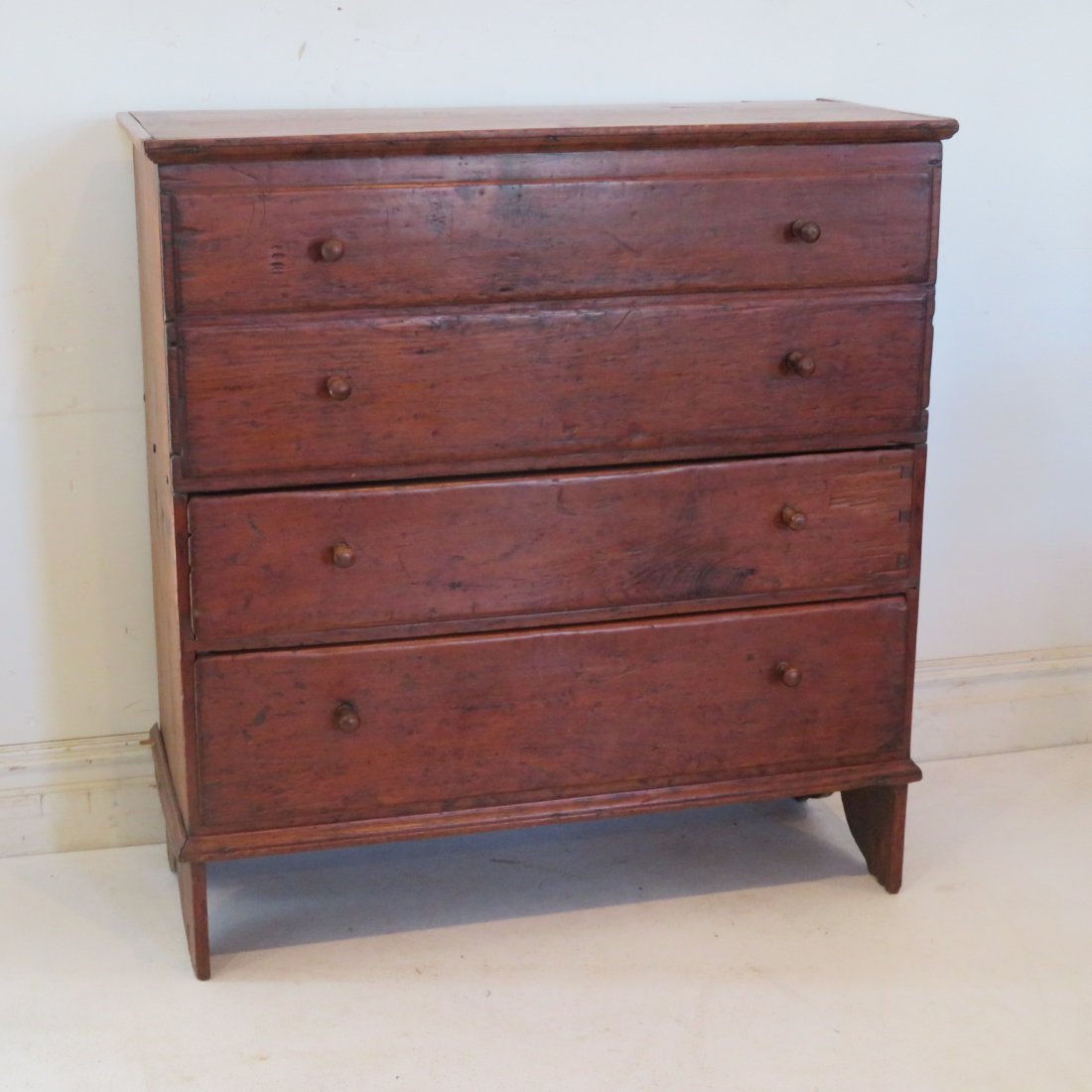 18th century pine New England 2 drawer blanket chest (1 of 5)