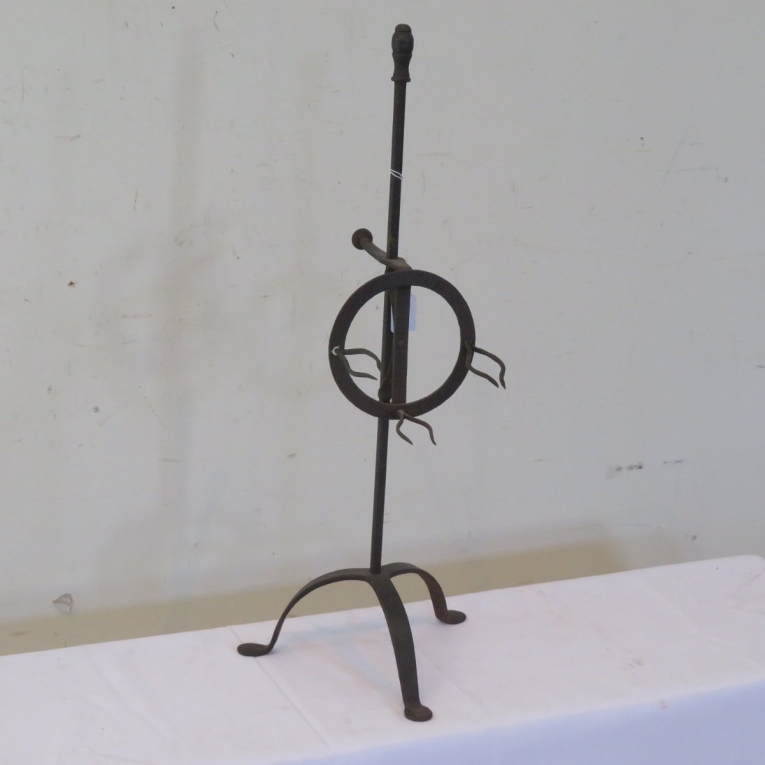 Early hand wrought iron fireplace meat roaster (1 of 4)