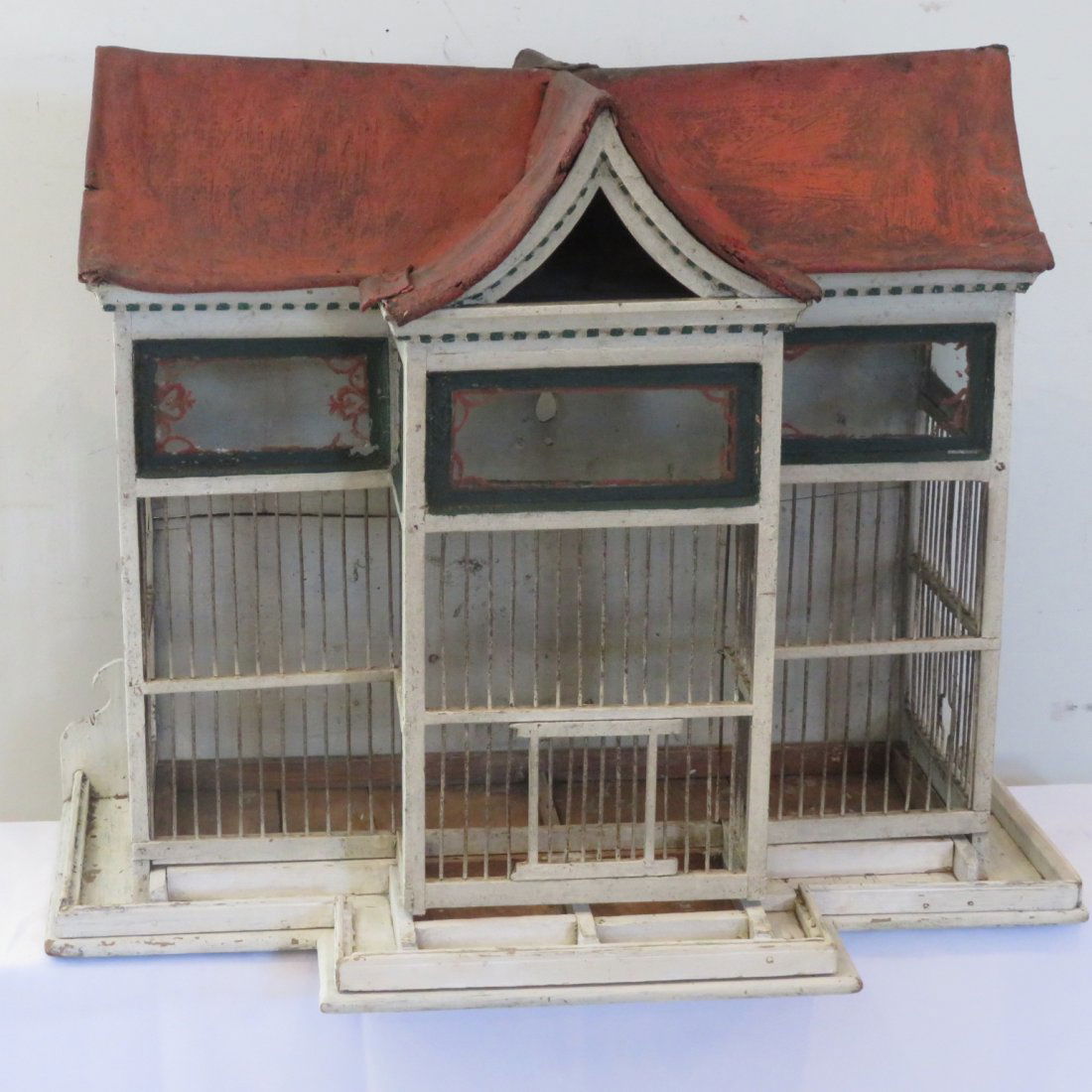 Folk art wood bird cage (1 of 4)