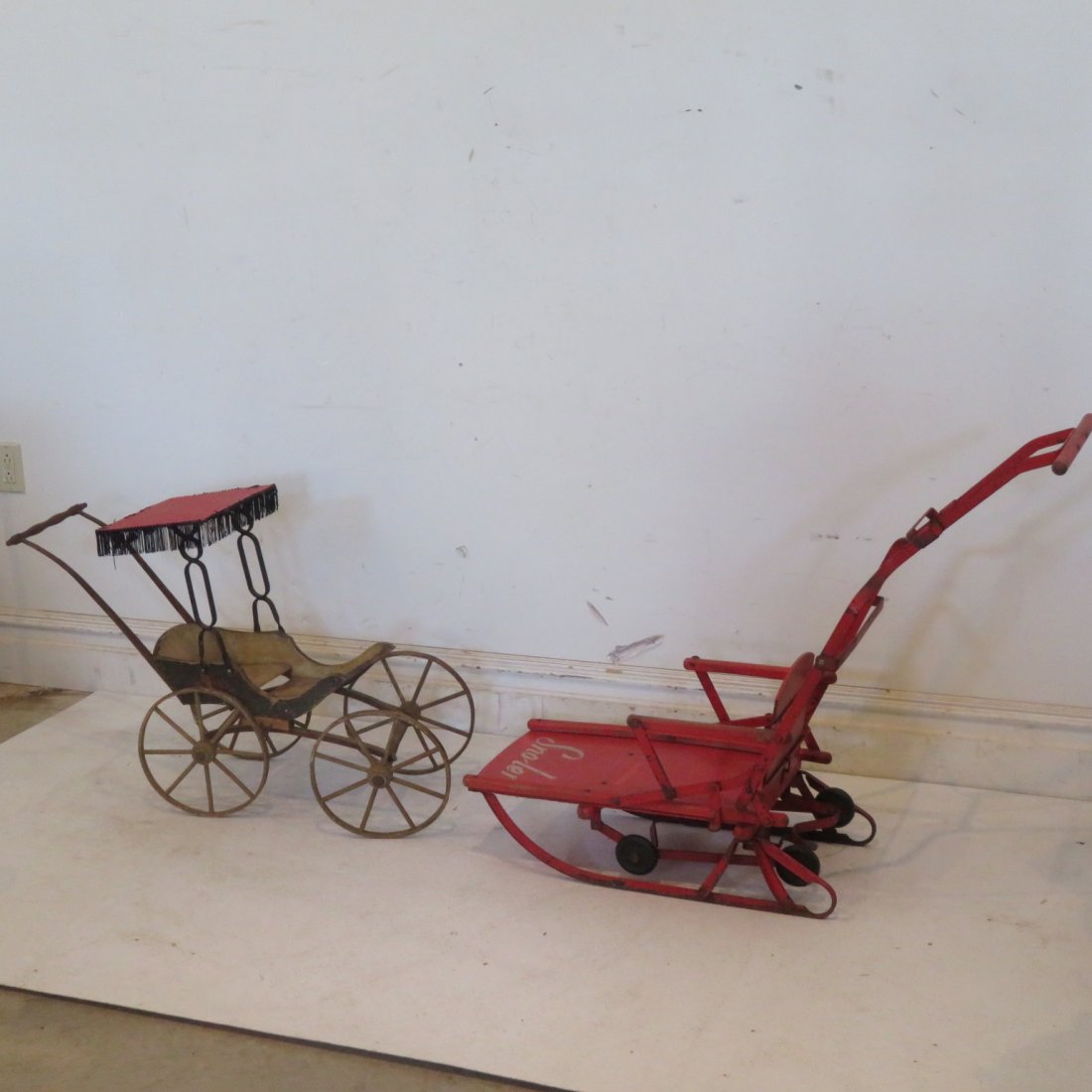 "Sno-ler" combination sled and stroller & doll carriage (1 of 8)