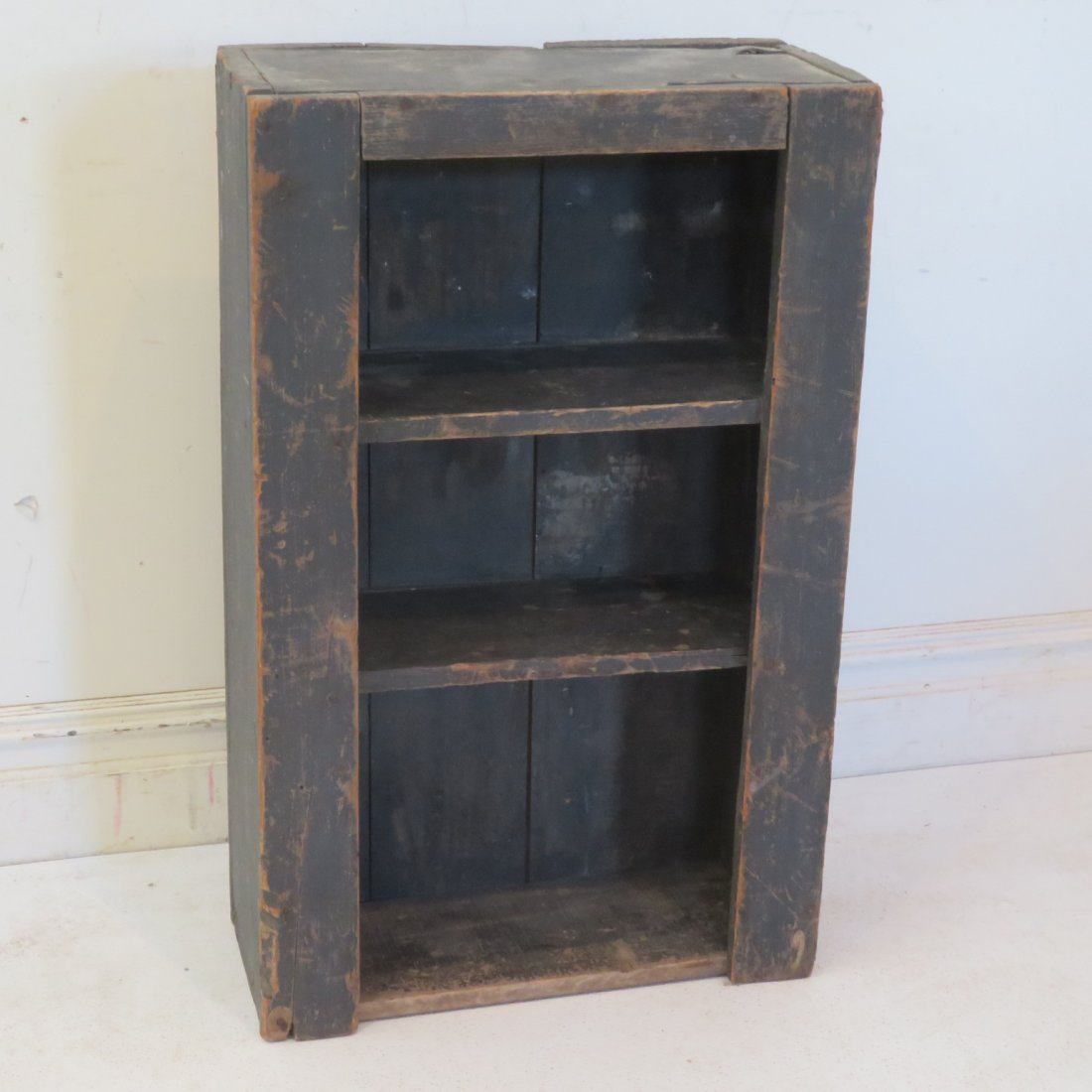 Primitive pine hanging open wall cupboard (1 of 6)