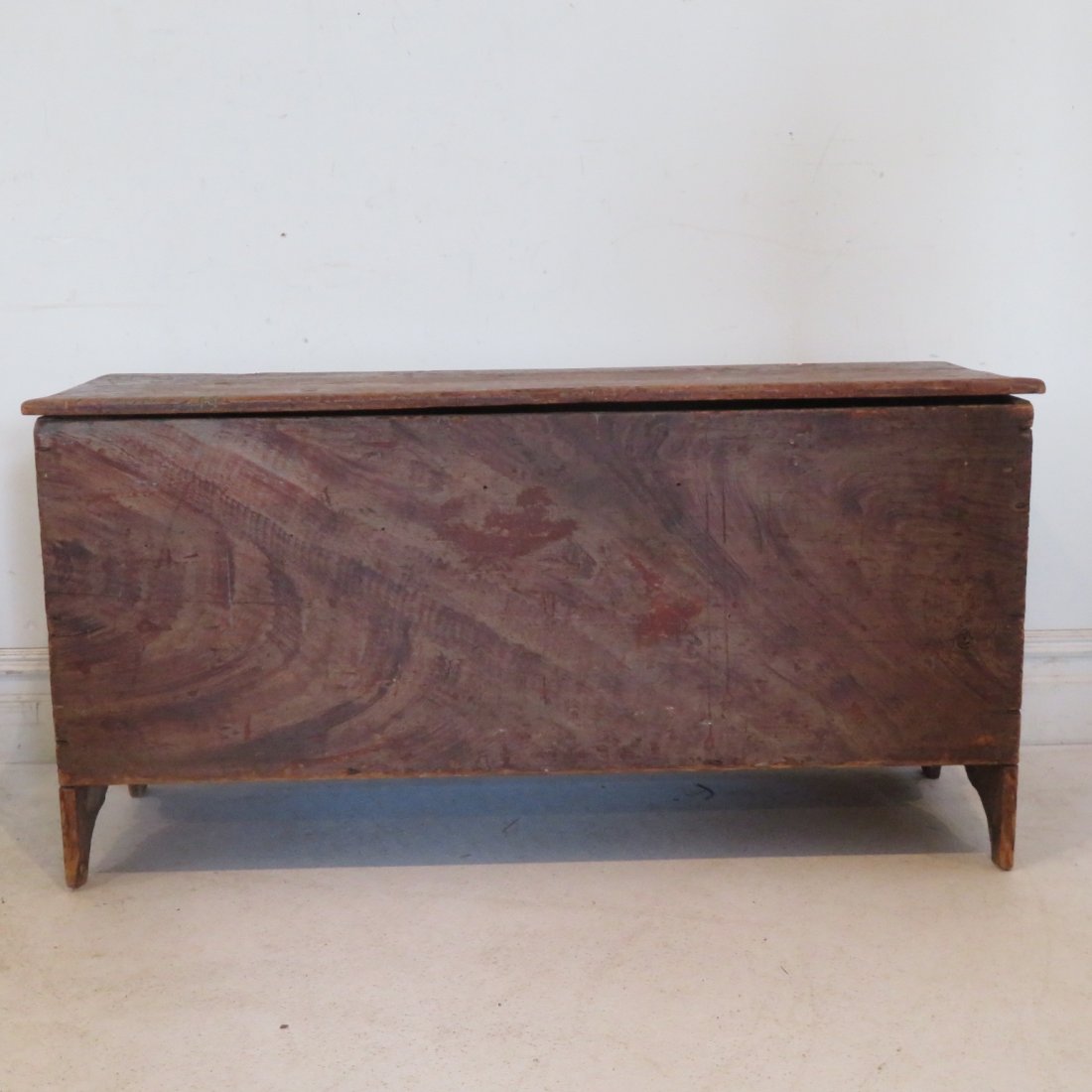 18th century paint decorated 6 board chest (1 of 8)