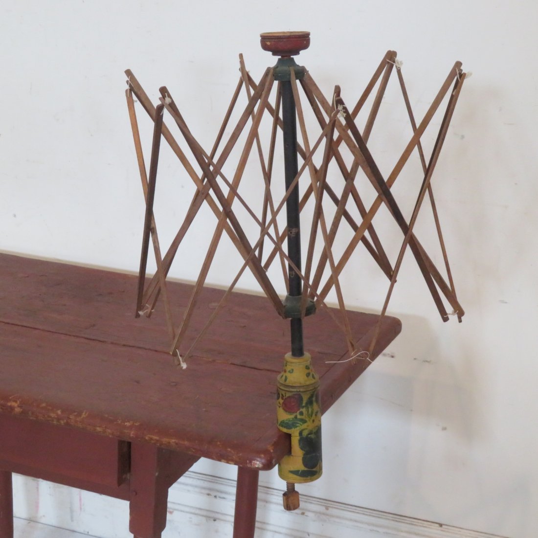 Early American yarn swift paint decorated (1 of 7)