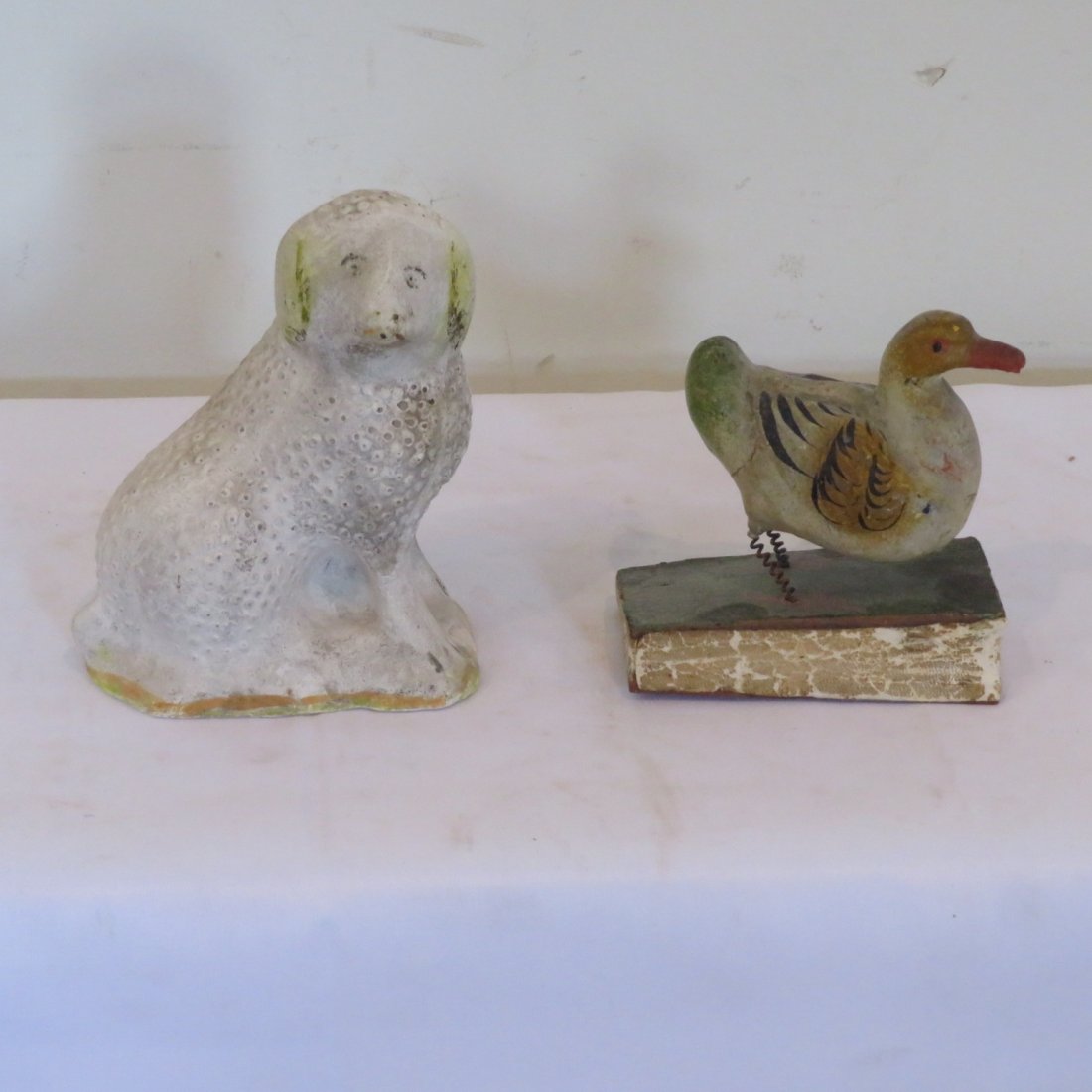 Chalkware spaniel and duck squeak toy (1 of 7)