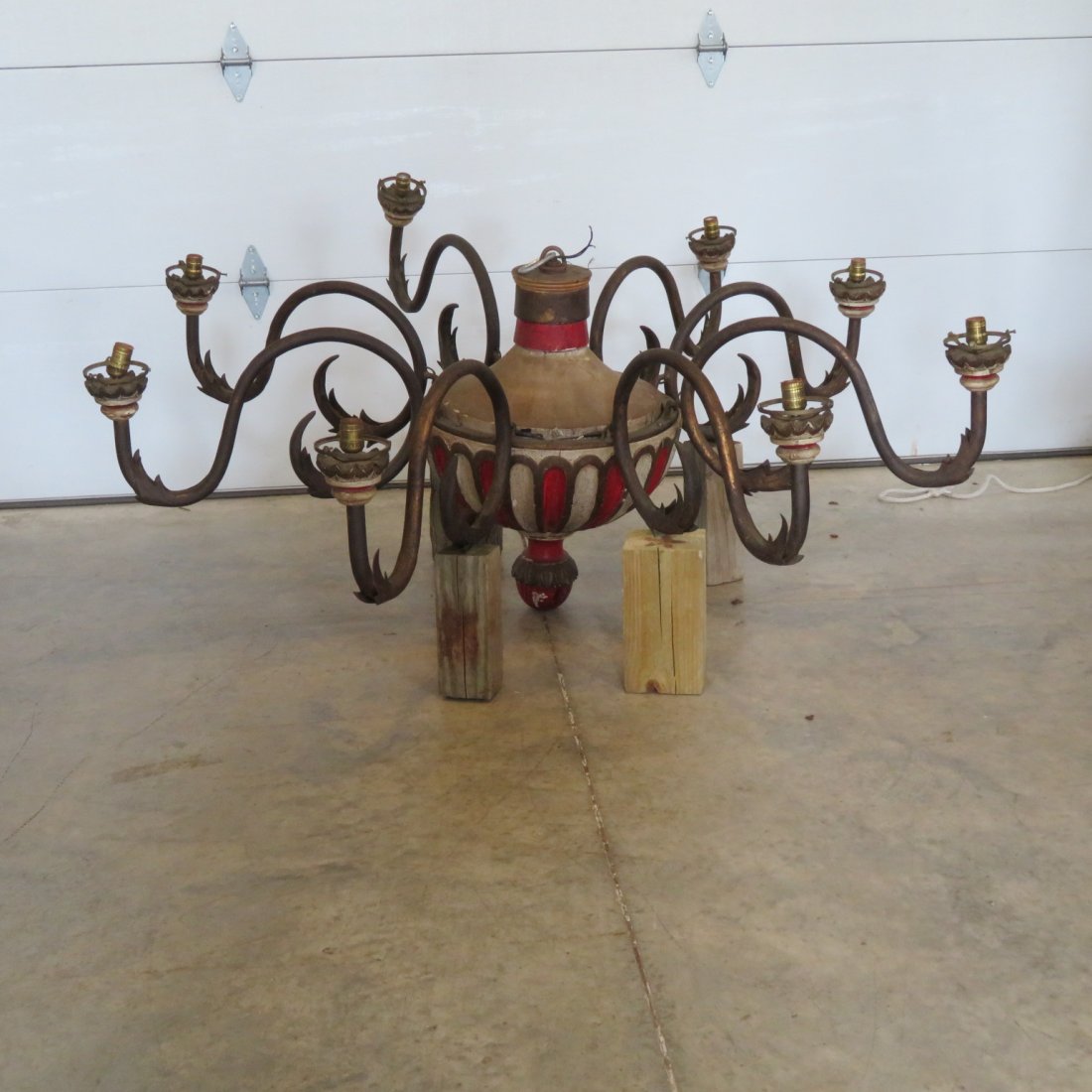 Huge gas hanging fixture converted to electric (1 of 5)