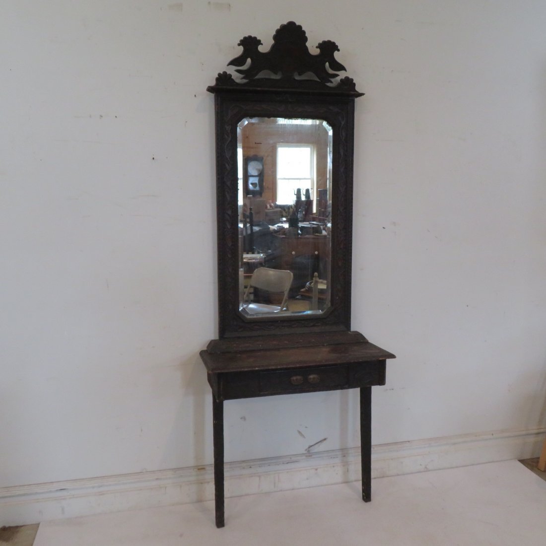 Folk art 2 piece hall mirror (1 of 11)