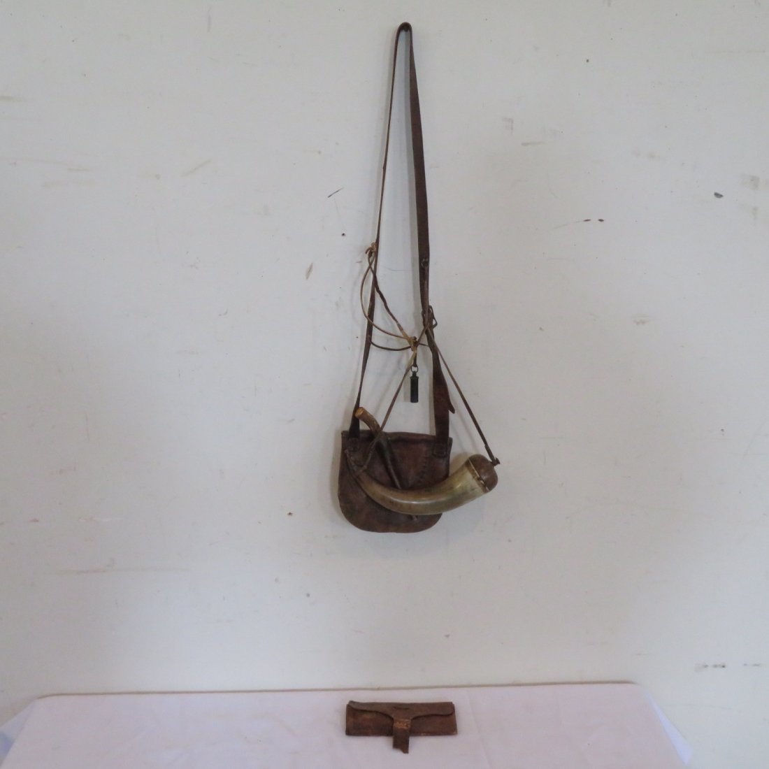 Leather possibles bag with powder horn (1 of 6)