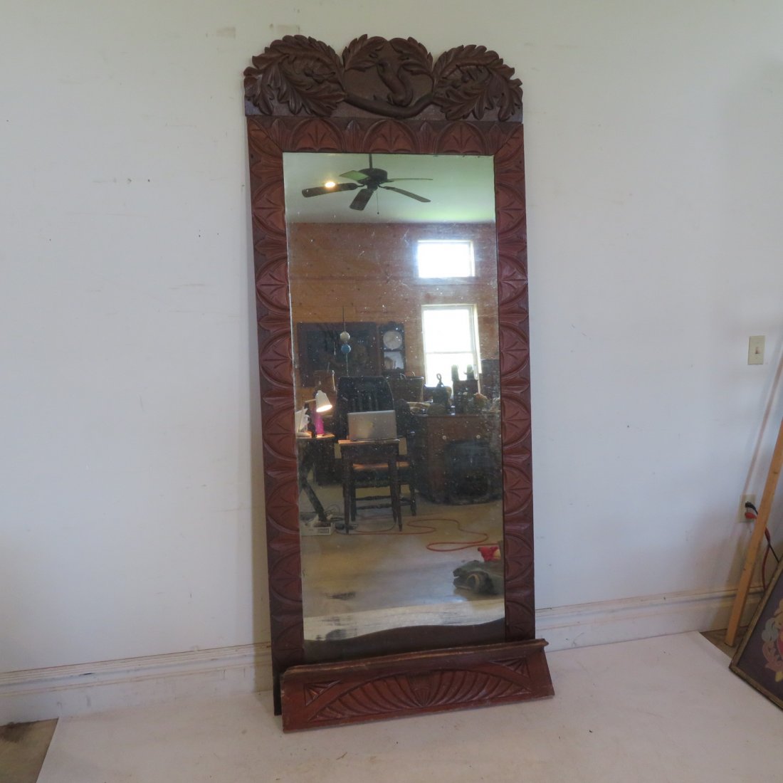 Folk art full length hall mirror in 3 pieces (1 of 6)