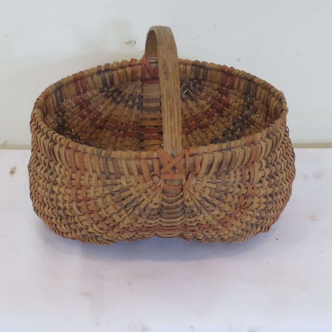 Small buttocks basket with red & blue stripes (1 of 4)