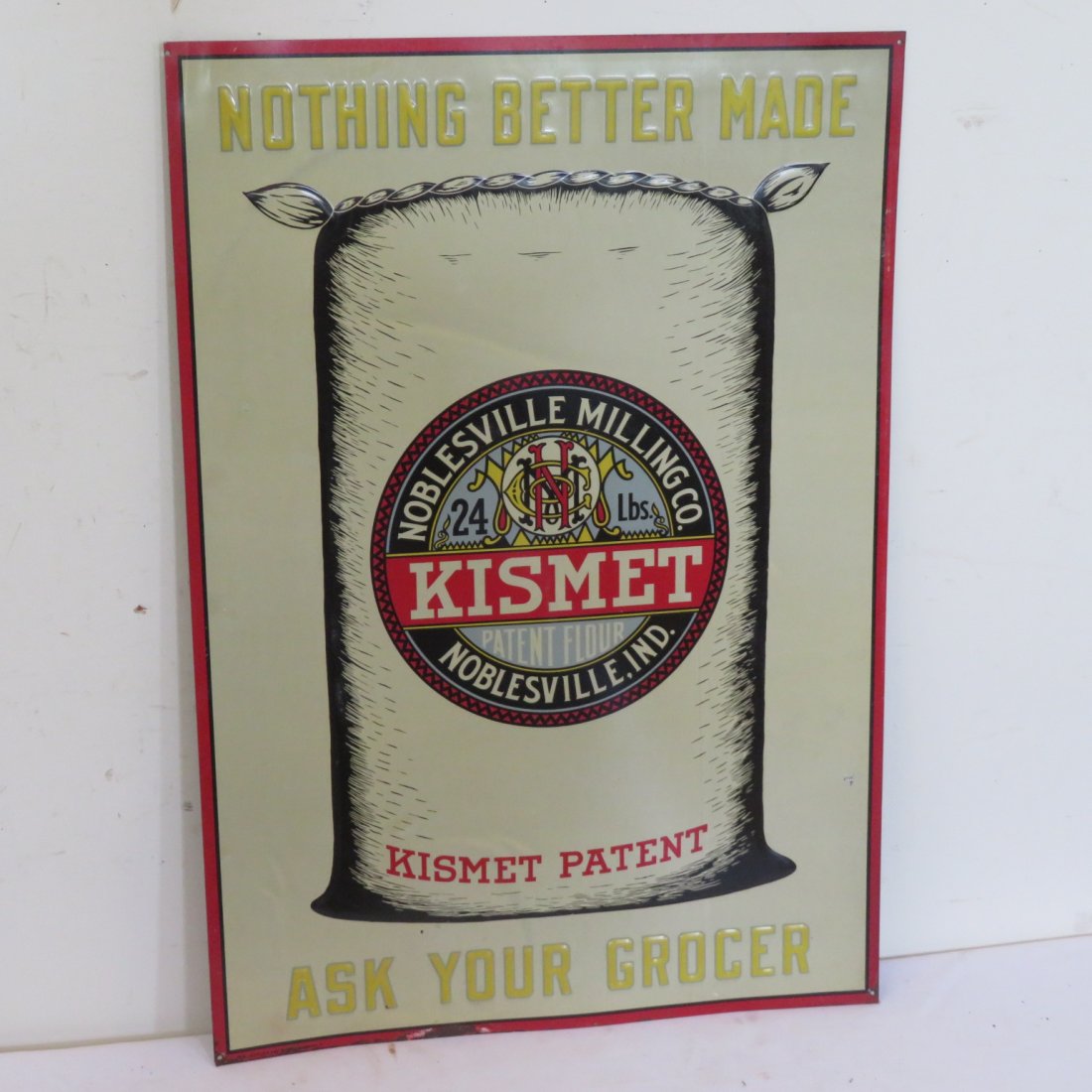 Tin advertising sign - Noblesville Milling Co. Kismet (1 of 6)