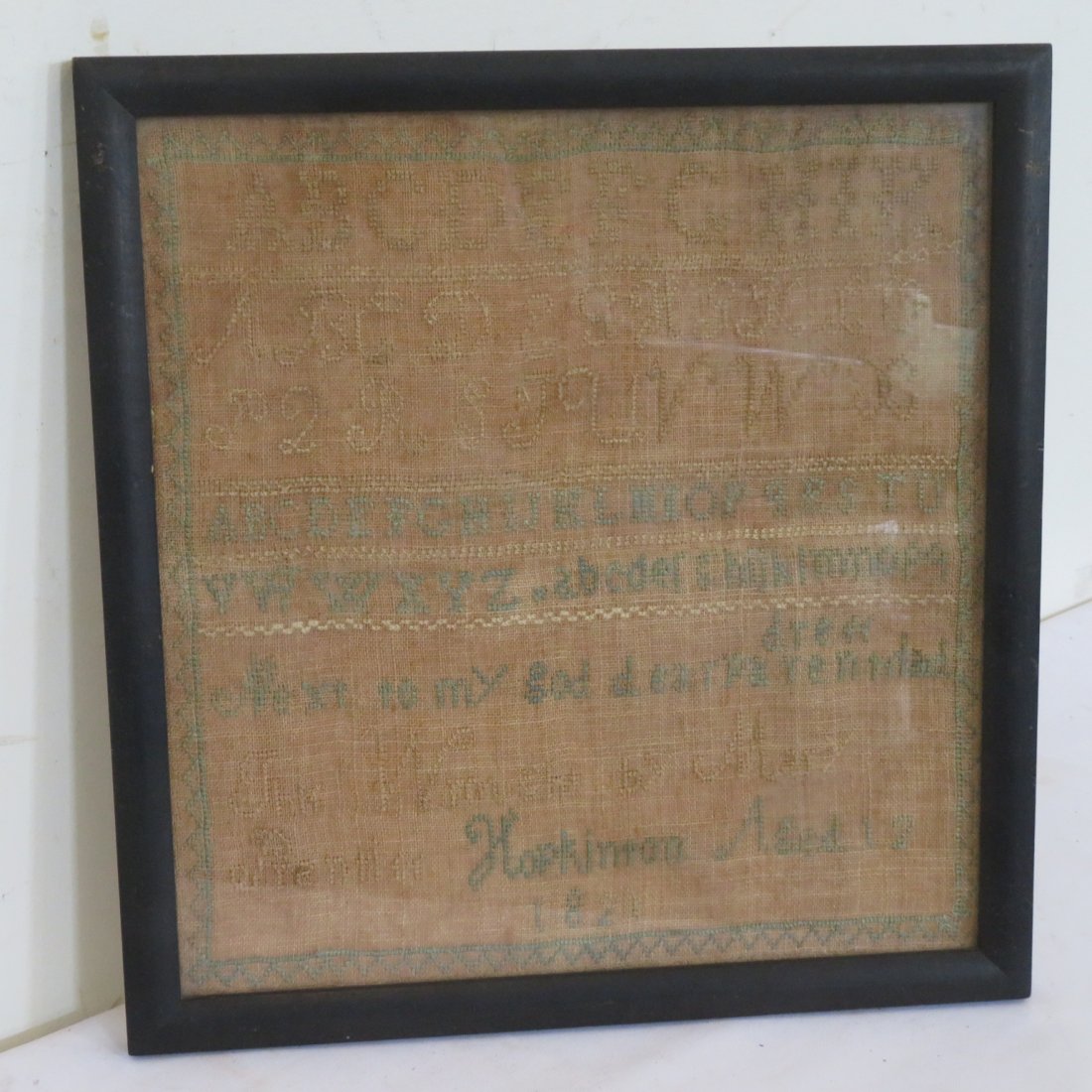 Schoolgirl hand stitched sampler (1 of 4)