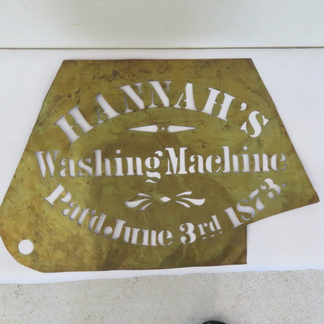 Brass dated 1873 stencil (1 of 2)