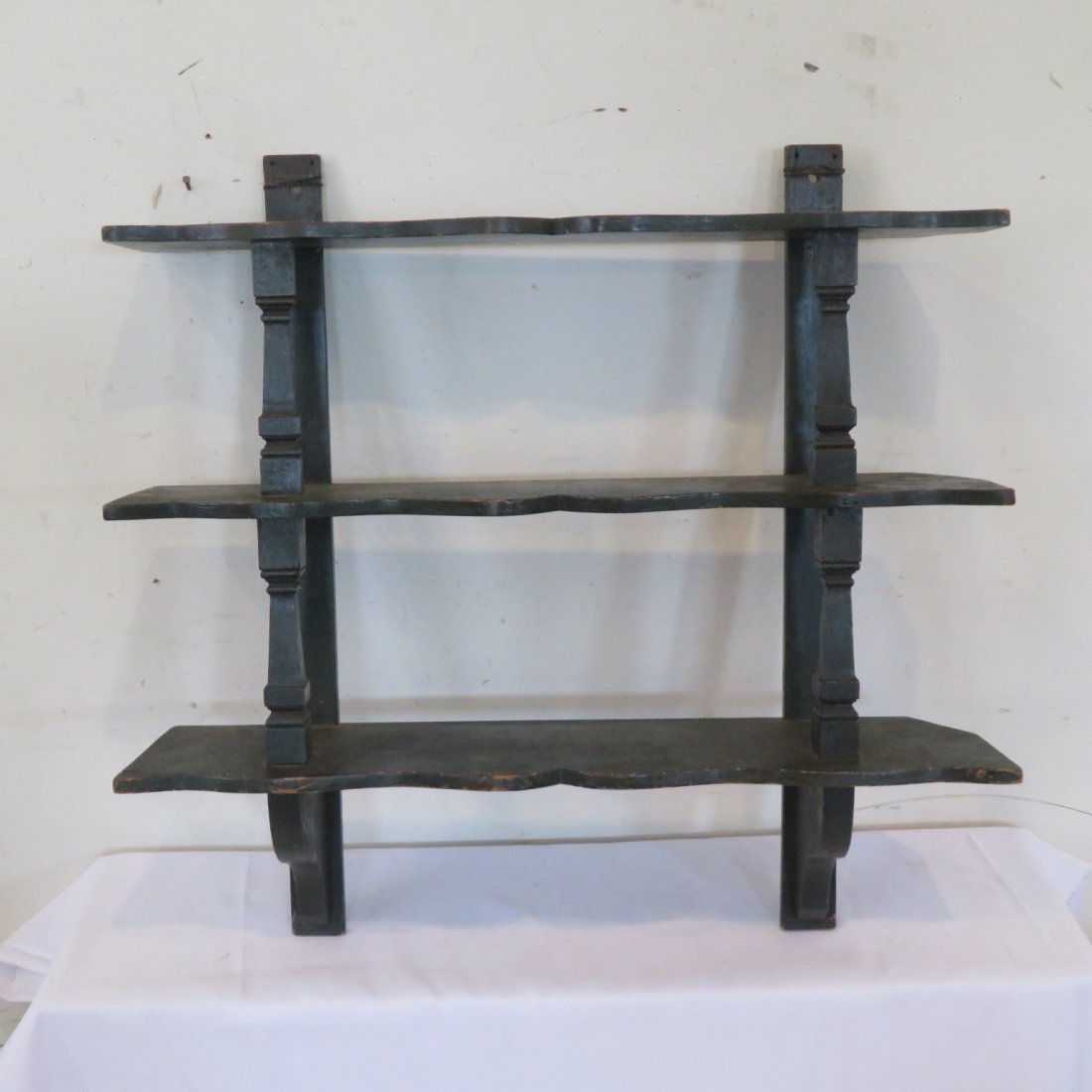 Hanging shelf in old green paint (1 of 5)