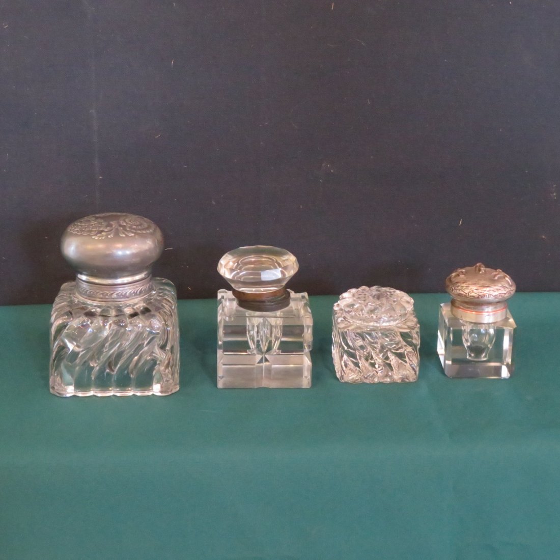4 pressed glass inkwells (1 of 6)