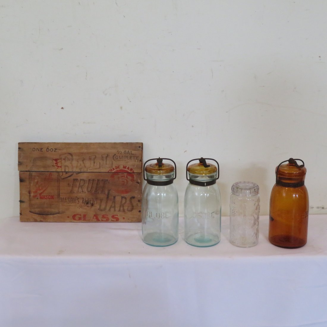 4 fruit jars and part of Ball crate (1 of 5)