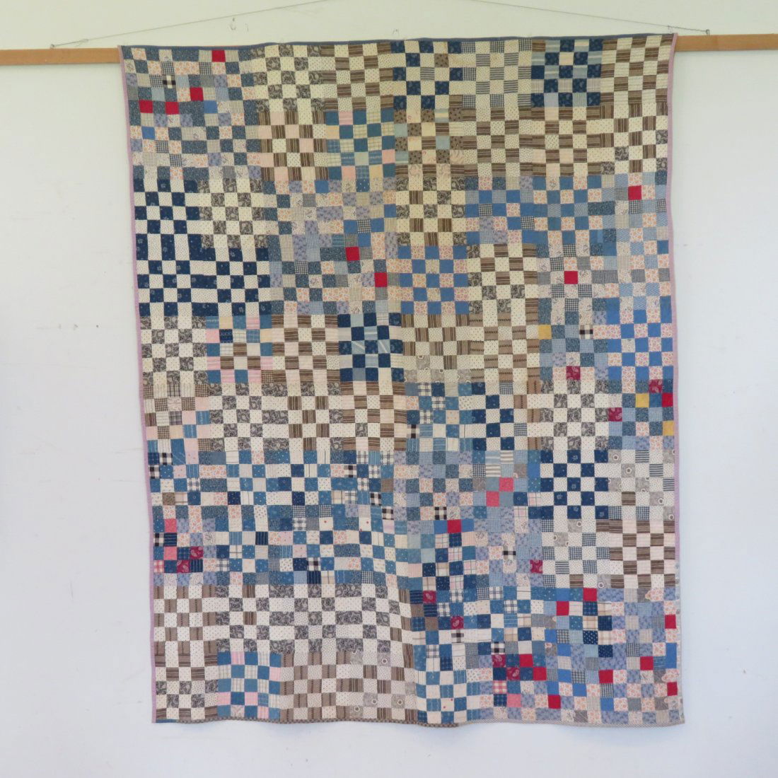 Postage stamp hand stitched patchwork quilt (1 of 5)