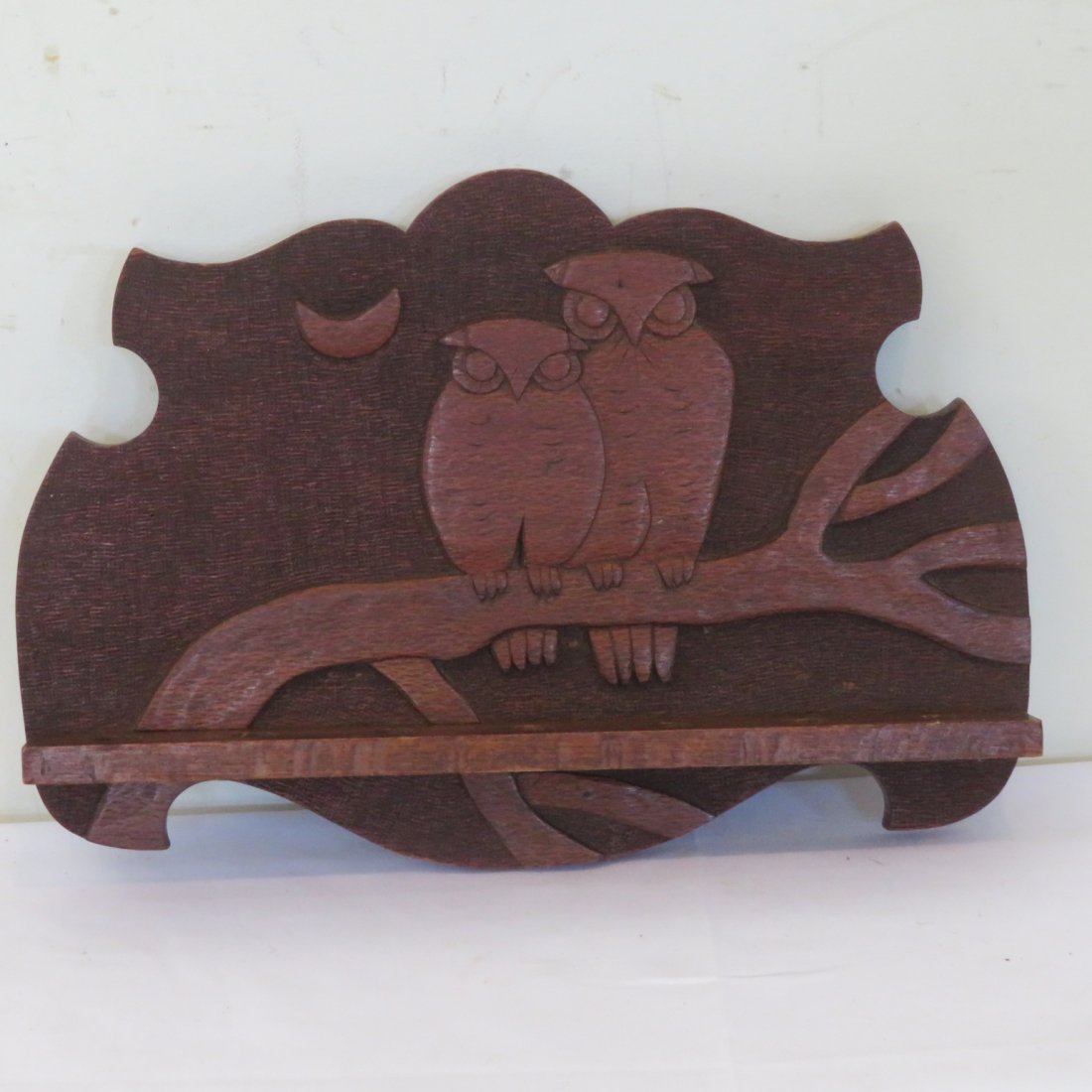 Folk art walnut pipe rack (1 of 4)
